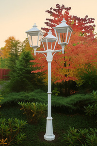 Zahradní / parková lucerna IP54 LONDON BIG 4132WH 3x9,5W 3000K bílá - premium NORLYS small 3