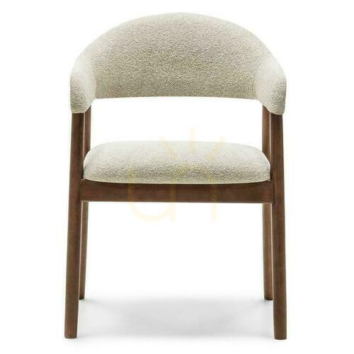 Kontrola Sada 2 čalouněných židlí LARIS Beige Boucle s nohami z italského ořechu