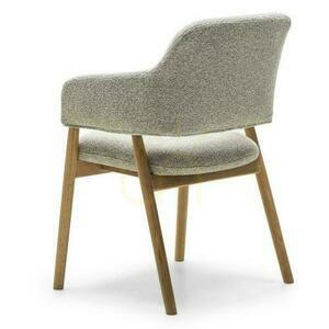 Sada 2 čalouněných židlí LORA Light Grey Boucle s dubovými nohami small 4
