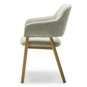 Sada 2 čalouněných židlí LORA Light Grey Boucle s dubovými nohami small 7