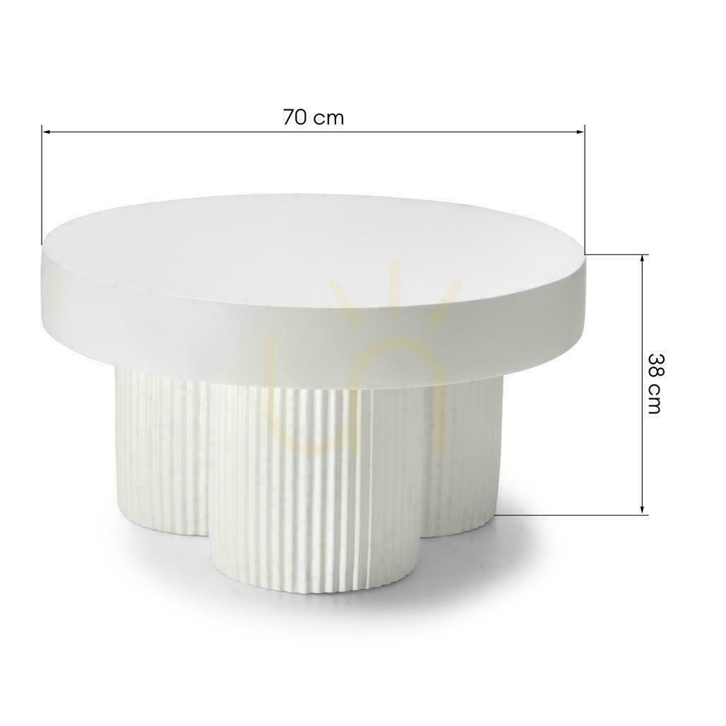 Kontrola Konferenční stolek 70 cm RIGATO bílý s drážkami Konferenční stolek 70 cm RIGATO bílý s drážkami