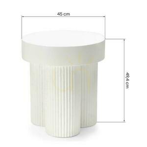 Konferenční stolek 45 cm RIGATO bílý s drážkami small 6