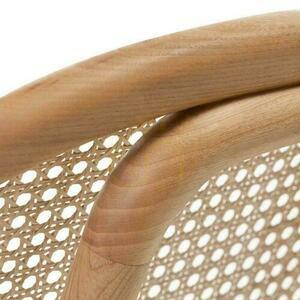 Sada 2 dřevěných židlí SUMBA Hnědý samet s ratanovým opěradlem ve vídeňské vazbě small 5