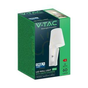 LED svítidlo V-TAC 2W COB CREE nástěnná lampa bílá hotelová postel USB+USB C difuzor VT-80062-W 3000K 60lm 3 LED svítidlo V-TAC 2W COB CREE nástěnná lampa bílá hotelová postel USB+USB C difuzor VT-80062-W 3000K 60lm small 3