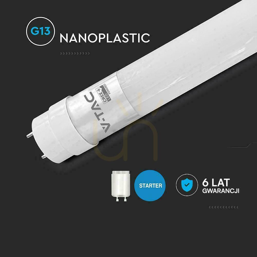 Náhled LED zářivka T8 V-TAC CREE CHIP 60cm 9W G13 rotační nano plast VT-061 4000K 850lm 6 let záruka LED zářivka T8 V-TAC CREE CHIP 60cm 9W G13 rotační nano plast VT-061 4000K 850lm 6 let záruka