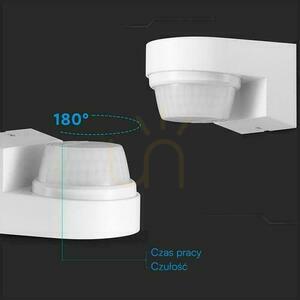 Nástěnný PIR pohybový senzor V-TAC VT-81008, bílý, 240°, IP65 small 1