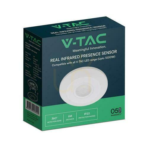 Kontrola 360st infračervené čidlo pohybu pro povrchovou montáž na strop slim white 24mm 1000W LED V-TAC VT-81005 5 let záruka