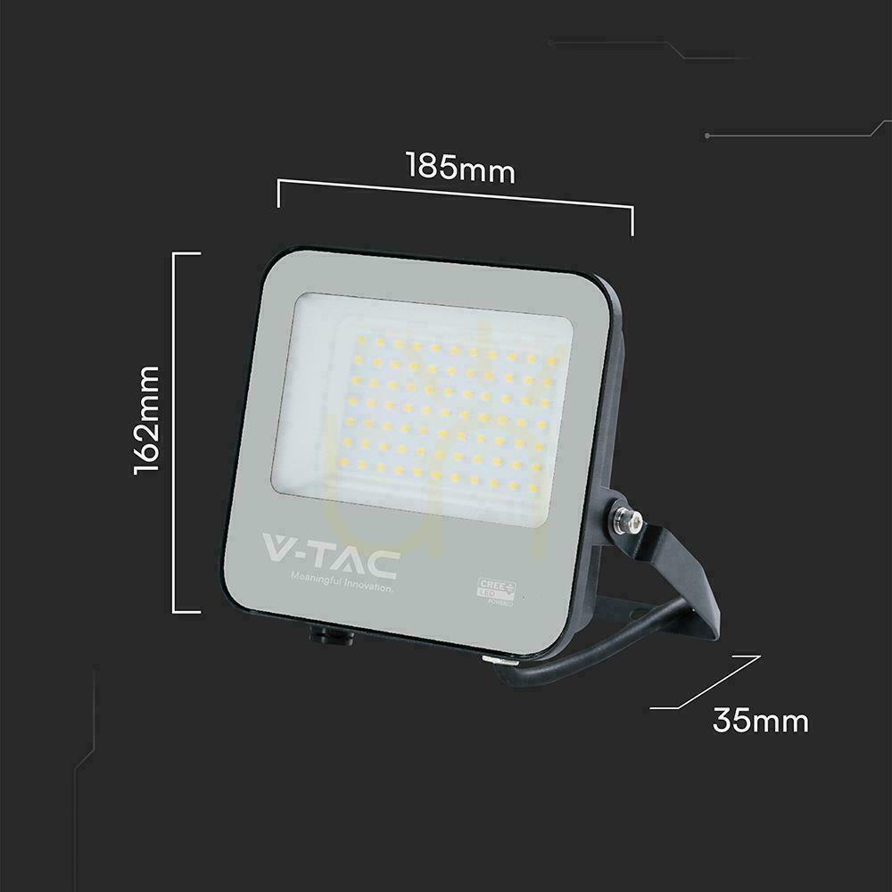 Zobrazit V-TAC CREE CHIP 50W LED projektor 135lm/W černé pouzdro šedé sklo IP65 VT-4455 3000K 6750lm 6 let záruka V-TAC CREE CHIP 50W LED projektor 135lm/W černé pouzdro šedé sklo IP65 VT-4455 3000K 6750lm 6 let záruka