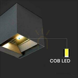 V-TAC solární nástěnné svítidlo 9W LED COB antracitová kostka 15x15cm IP65 pohybové čidlo VT-409CCT 3000K-4000K-5000K 800lm small 7