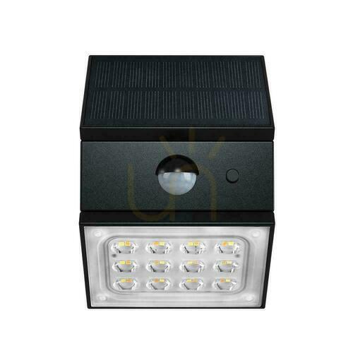 Kontrola V-TAC 2,5W CCT solární nástěnné svítidlo s čidlem pohybu černé VT-11025CCT-B 3000K-4000K-6000K 300lm