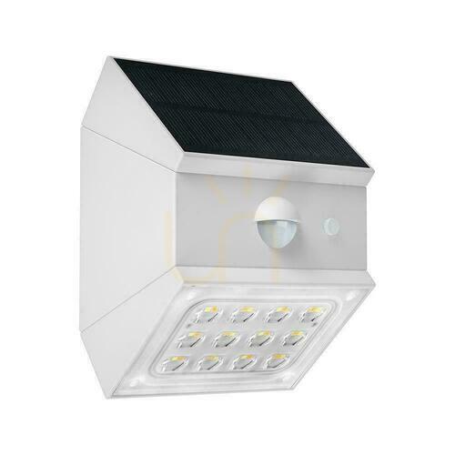 Kontrola V-TAC 2,5W CCT solární nástěnné svítidlo s čidlem pohybu bílé VT-11025CCT-W 3000K-4000K-6000K 300lm