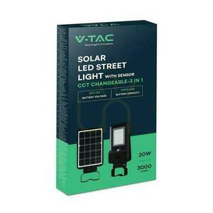 Solární svítidlo V-TAC 20W LED černá IP65 150Lm/W VT-ST20CCT 3000K-4000K-6000K 3000lm small 4