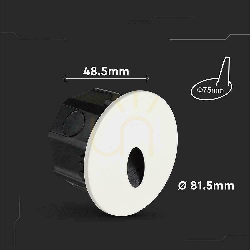 Pohled Schodišťové svítidlo s vyměnitelným čelem 3W LED V-TAC bílé/černé kulaté 230V IP65 3v1 CCT VT-10184 3000K-4200K-6400K 170lm Schodišťové svítidlo s vyměnitelným čelem 3W LED V-TAC bílé/černé kulaté 230V IP65 3v1 CCT VT-10184 3000K-4200K-6400K 170lm