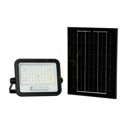 Kontrola V-TAC 100W CCT solární LED projektor dálkový automatický časovač IP65 černý VT-104W 1000lm 2 roky záruka