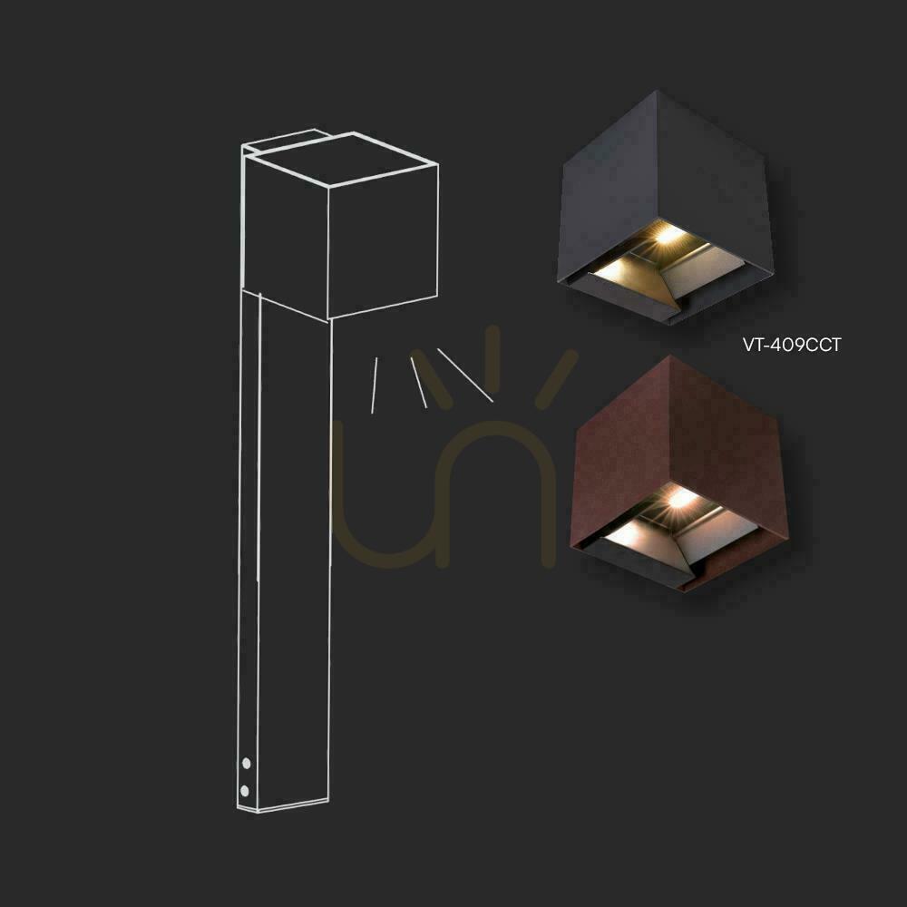 Náhled Sloupek 80 cm pro solární nástěnné svícny VT-409CCT SKU 23770, 23824, 24063, 24089 corten bronz VT-11080 Sloupek 80 cm pro solární nástěnné svícny VT-409CCT SKU 23770, 23824, 24063, 24089 corten bronz VT-11080