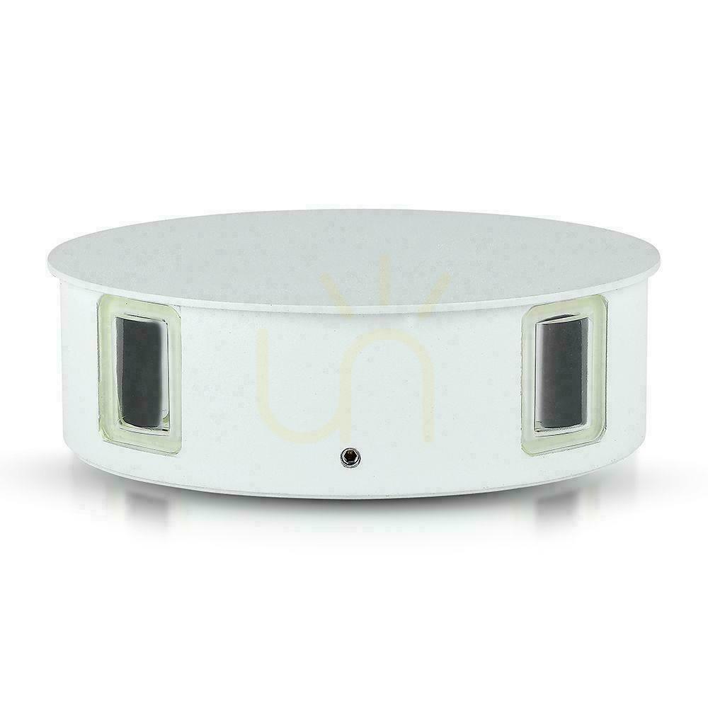 Pohled V-TAC 4W LED nástěnné svítidlo IP65 bílé kulaté VT-706 4000K 428lm 3 roky záruka V-TAC 4W LED nástěnné svítidlo IP65 bílé kulaté VT-706 4000K 428lm 3 roky záruka