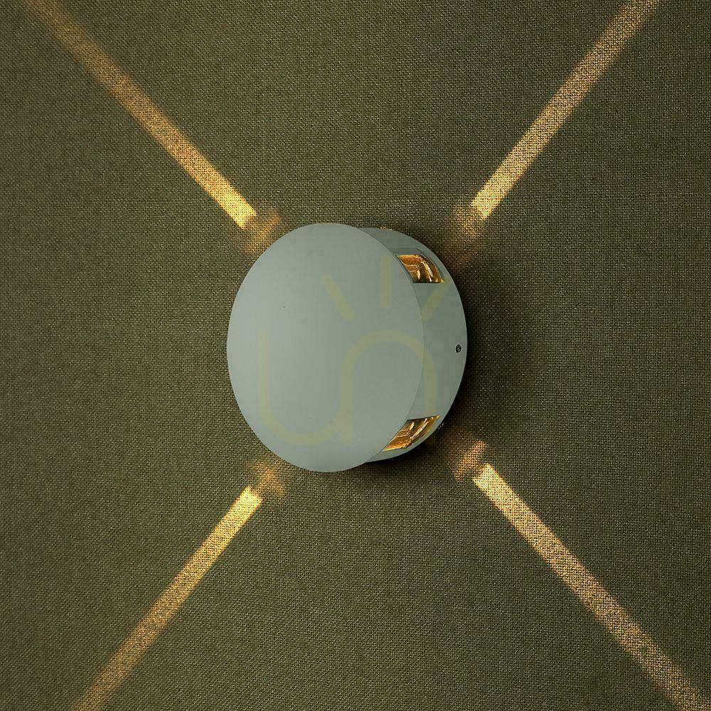 Pohled V-TAC 4W LED nástěnné svítidlo IP65 bílé kulaté VT-706 4000K 428lm 3 roky záruka V-TAC 4W LED nástěnné svítidlo IP65 bílé kulaté VT-706 4000K 428lm 3 roky záruka