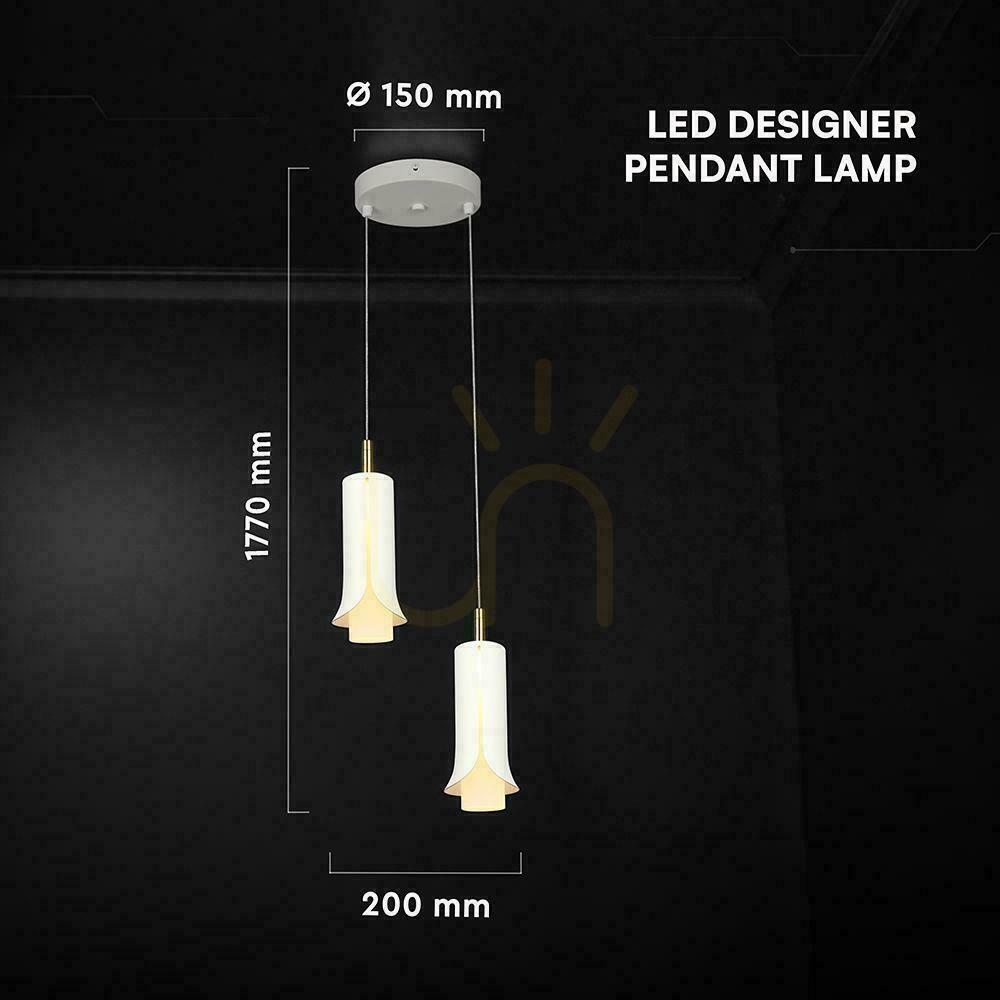 Náhled V-TAC 2X10W LED závěsné svítidlo 177x20cm bílé, zlaté VT-89026 3000K 1200lm V-TAC 2X10W LED závěsné svítidlo 177x20cm bílé, zlaté VT-89026 3000K 1200lm
