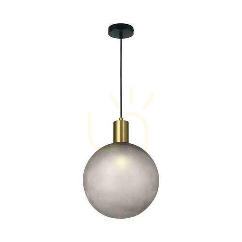 Kontrola V-TAC E27 závěsné svítidlo 300x400mm koule z kouřového skla, starozlatá VT-89025