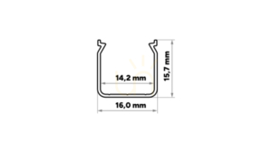 Povrchový LED profil TEKKNI+ HELSE+ 1 m, surový hliník, 16 × 15,7 mm small 1