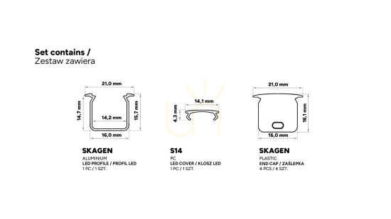 Náhled TEKKNI SKAGEN set stříbrný, mléčné stínidlo 3 m TEKKNI SKAGEN set stříbrný, mléčné stínidlo 3 m