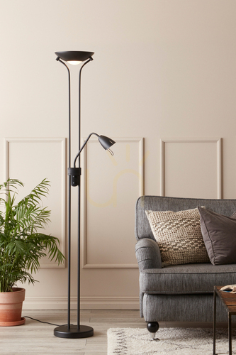 Kontrola Podlahová lampa Markslojd DETROIT 2L černá kovová 180 cm 111223