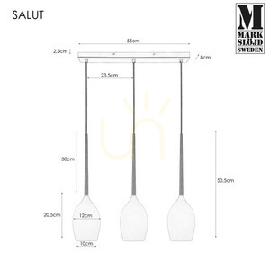 Závěsné svítidlo Markslojd SALUT 3L 106808 bílé/černé sklo kov 63 cm small 2