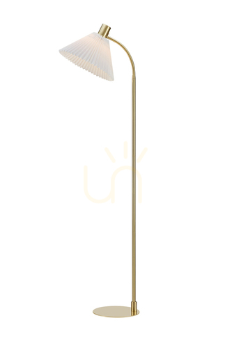Kontrola Podlahová lampa Markslojd MIRA 108569 bílá kartáčovaná mosaz 145 cm