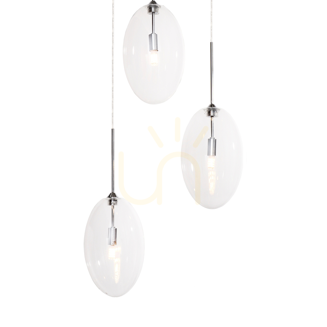 Kontrola Závěsné svítidlo Zuma Line OVAL RT2103-3 chrom 3xG9 Závěsné svítidlo Zuma Line OVAL RT2103-3 chrom 3xG9