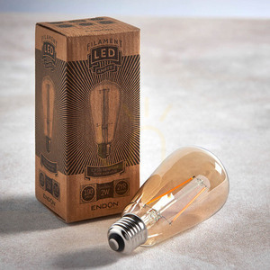 LED žárovka E27 hruška jantarová Endon 2W small 4