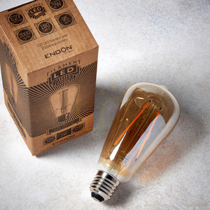 LED žárovka E27 hruška jantarová Endon 2W small 5
