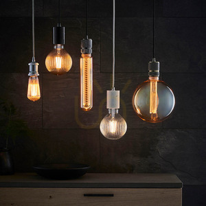 Stolní lampa Endon Ribb transparentní sklo E27 4W small 3