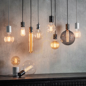 Stolní lampa Endon Ribb transparentní sklo E27 4W small 4