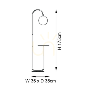 Stojací lampa Endon Halo černá ocel sklo 175 cm E14 small 2