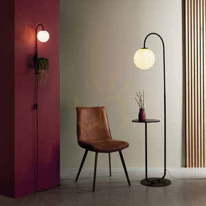 Stojací lampa Endon Halo černá ocel sklo 175 cm E14 small 5