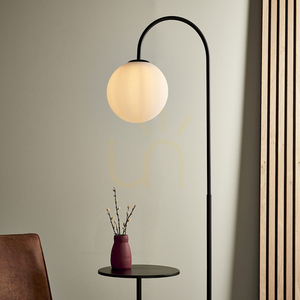 Stojací lampa Endon Halo černá ocel sklo 175 cm E14 small 6