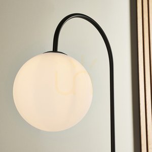 Stojací lampa Endon Halo černá ocel sklo 175 cm E14 small 7