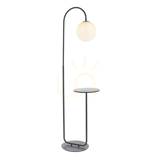 Kontrola Stojací lampa Endon Halo černá ocel sklo 175 cm E14