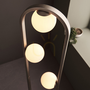 Stojací lampa Endon Enzo 92496, kartáčovaná stříbrná, opálové sklo, 3×G9 small 6