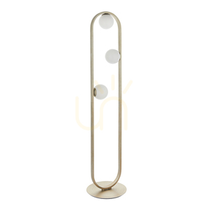 Stojací lampa Endon Enzo 92496, kartáčovaná stříbrná, opálové sklo, 3×G9 small 9