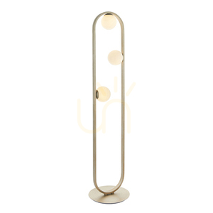 Stojací lampa Endon Enzo 92496, kartáčovaná stříbrná, opálové sklo, 3×G9 small 0