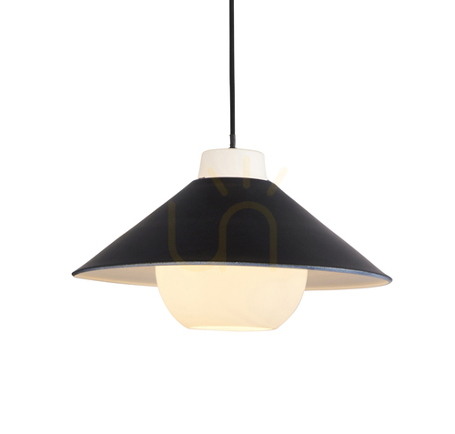 Kontrola Závěsné světlo Endon Tokyo černé E27 sklo ocel 38 cm