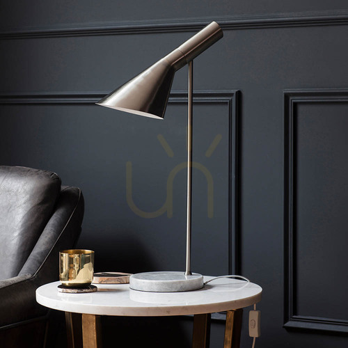 Kontrola Stolní lampa Endon Carlo šedá mramorová ocel E27