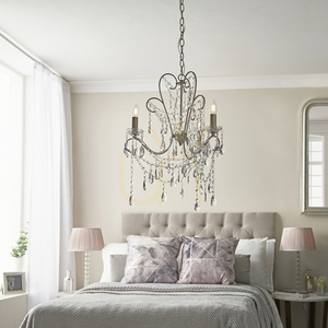 Závěsné svítidlo Endon Berkley 95524 stříbrné s křišťálovým sklem 3 × E14 small 4