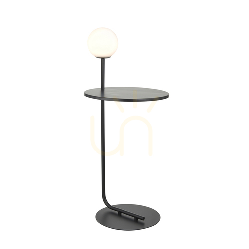 Kontrola Stojací lampa Endon Halo černá ocel a sklo