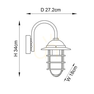 Nástěnné svítidlo Endon Port černé E27 1x10W small 2