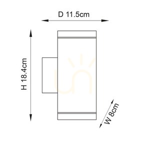 Nástěnné svítidlo Endon Milton černé GU10 2x7 W stmívatelné small 1