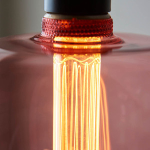 Závěsná lampa Endon Roves růžová E27 24,5 cm sklo ocel small 8