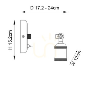 Nástěnné svítidlo Endon Hal 97245 staromosaz E27 1x10W small 2
