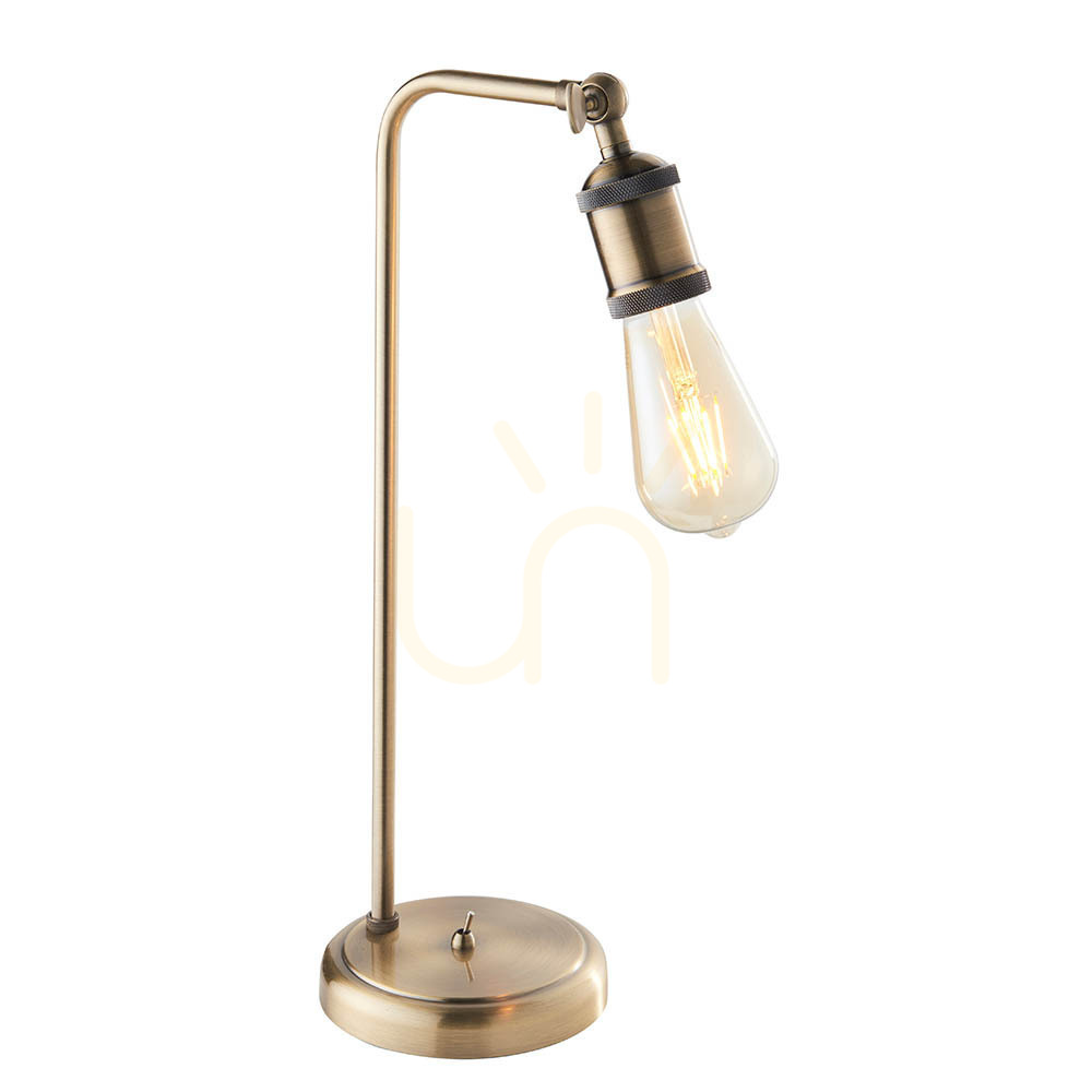Pohled Stolní lampa Endon Hal mosazná E27 ocel 45,3 cm Stolní lampa Endon Hal mosazná E27 ocel 45,3 cm